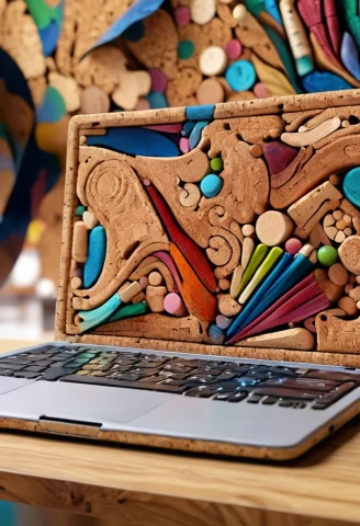 Masterpiece, Best Quality1.2, A Laptop, Laptop Made Of Cork,... — SDXL AI Prompt: (masterpiece, best quality:1.2), a laptop, laptop made of cork, laboratory backg...