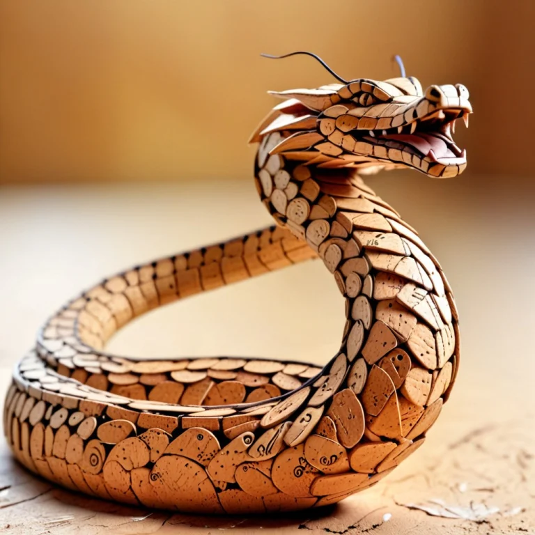 Serpent Made Of Cork, Hires, High Detail, Depth Of Field, Ma...