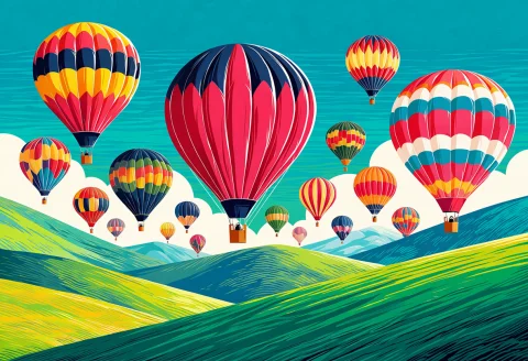 Masterpiece, Best Quality, Safe, Gdriso, Many Hot Air Balloo... — Stable Diffusion AI Prompt: masterpiece, best quality, safe, @gdriso, many hot air balloons drifting over ro...