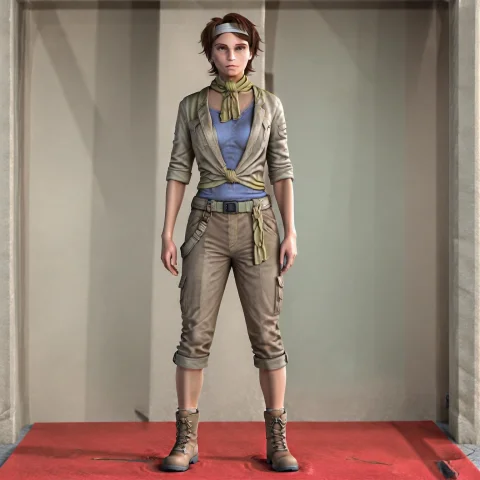 1girl,solo,hort Hair,headband,brown Hair,jacket,boots,scarf,... — Stable Diffusion AI Prompt: 1girl,solo,hort hair,headband,brown hair,jacket,boots,scarf,looking at viewer,fa...