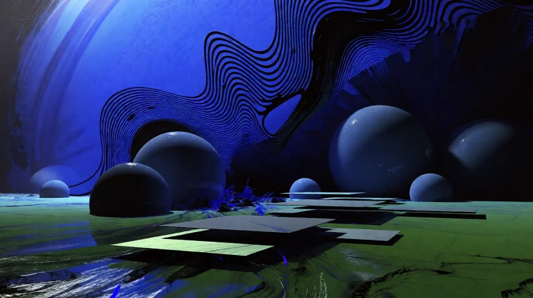 Subject And Action A Surreal, Abstract Landscape Dominated B...