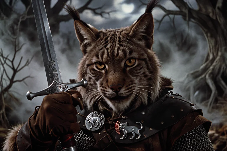 An Adult Anthropomorphic Lynx Man With Thick, Spotted Fur An...