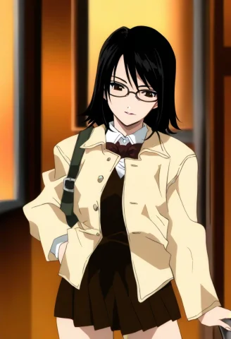 Sausmegane,1girl,glasses,skirt,black Hair,brown Eyes,short H... — Stable Diffusion AI Prompt: sausMegane,1girl,glasses,skirt,black hair,brown eyes,short hair,school uniform,j...