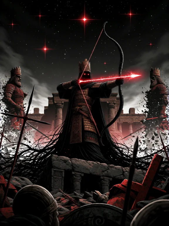 A Dark, Surreal Depiction Of An Ancient Achaemenid Battlefie...