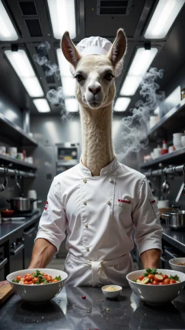 Aidmahidreamstyle, A Photorealistic Digital Painting Of A Ll... — Stable Diffusion AI Prompt: aidmaHiDreamStyle, A photorealistic digital painting of a llama standing in a mo...