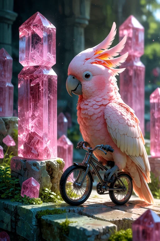 , A Breathtaking Macro Photograph Of A Cute Real Pink Cockat...