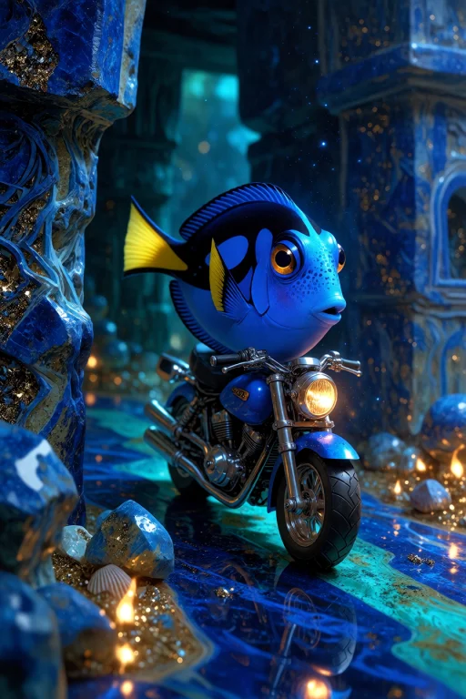 , A Breathtaking Macro Photograph Of A Cute Real Blue Tang F...