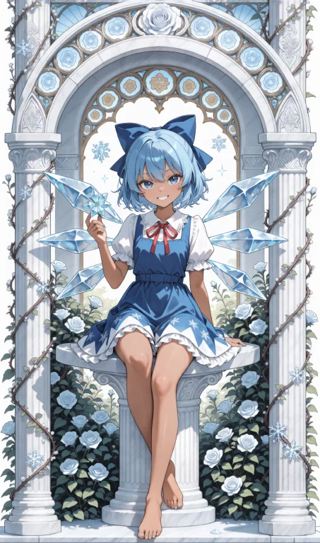 Anime Illustration, Art Nouveau Aesthetic, Tanned Cirno, Tou...