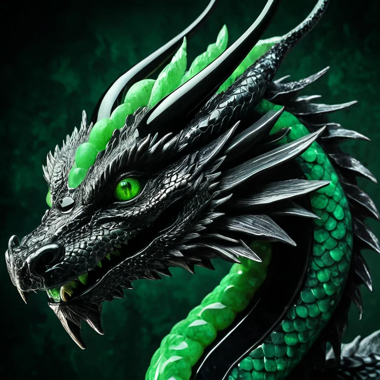 A Close-up Portrait Of An Eastern Dragon Head With Long Whis...