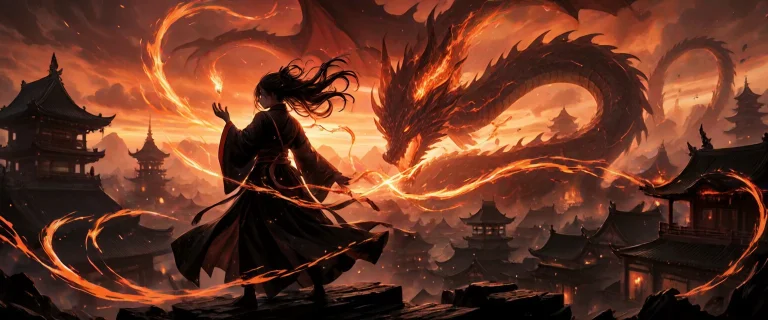 A Shadowy Martial-arts Warrior In Flowing Black Robes, Their...