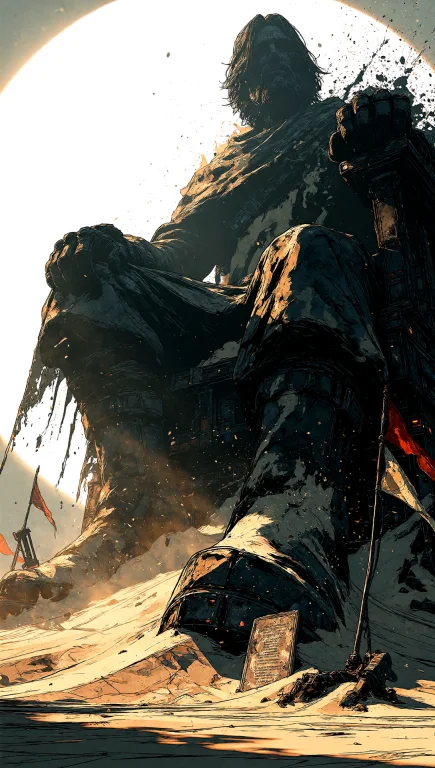 An Extreme Wide Cinematic Shot Across A Silent, Wind-scoured...