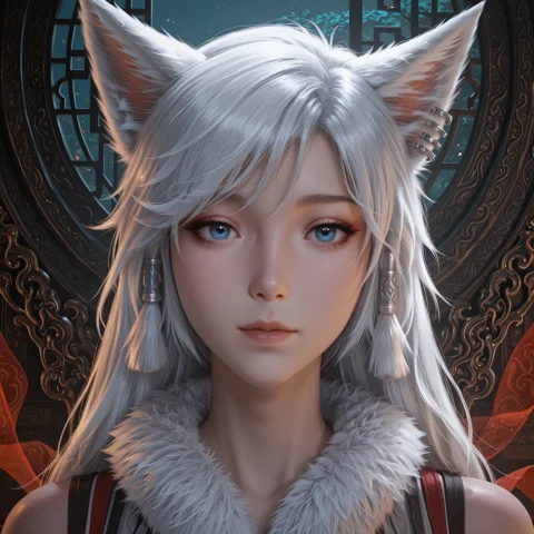 Lorayin Yue Il V71,yin Yue,animal Ears,fox Ears,blue Eyes,lo... — Stable Diffusion AI Prompt: ,yin yue,animal ears,fox ears,blue eyes,long hair,white hair,hair tubes,jewelry,...
