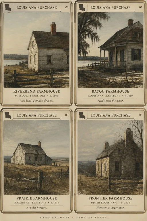 Collectible Cards Of Louisiana Purchase Farmhouses, Andrew W...