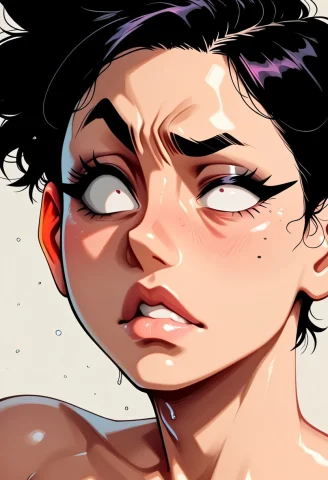 Side Closeup Of Womans Expression., Tomboy . Shading, Subsur... — Stable Diffusion AI Prompt: side Closeup of Woman's expression., tomboy . Shading, subsurface scattering, an...