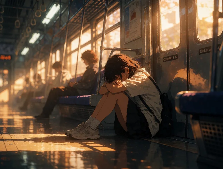 Golden Hour Lighting, Soft Focus Bokeh, Nostalgic Anime Aest...
