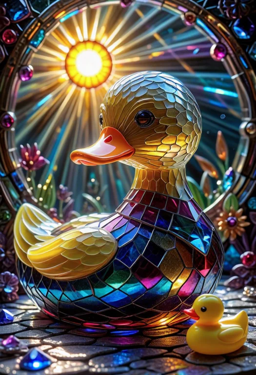Layered Glass Art, 3d Relief Effect, A Rubber Duck, Foregrou...