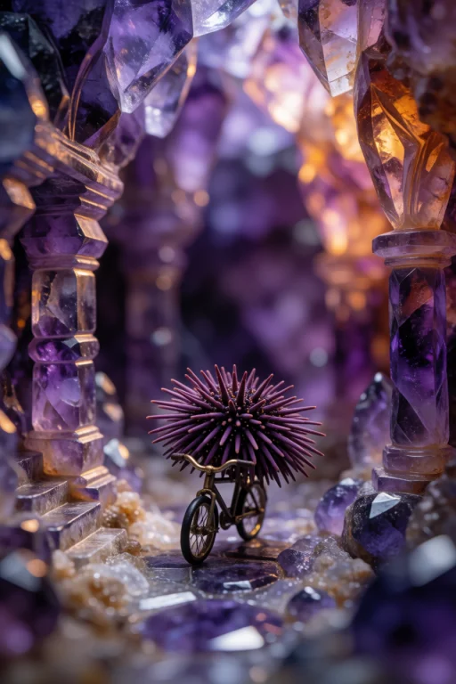 A Breathtaking Macro Photograph Of A Cute Real Purple Sea Ur...