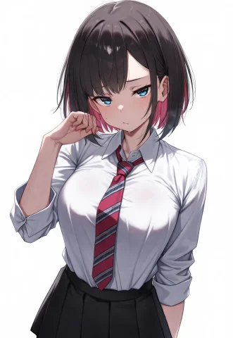 Masterpiece, Best Quality, Score7, 1girl, Medium Shot, Shirt... — Stable Diffusion AI Prompt: masterpiece, best quality, score_7, 1girl, medium shot, shirt, tie, skirt, face...