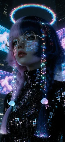 Ta86wistfall, Long Shot View Of A Cybernetic Anime Android W... — Stable Diffusion AI Prompt: ta86_wistfall, long shot view of a cybernetic anime android with ankle-length sp...