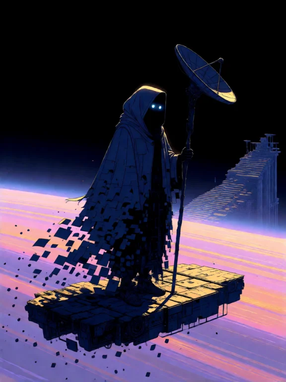 Illustration Artwork A Reaper Of Dead Satellites Drifts Thro...