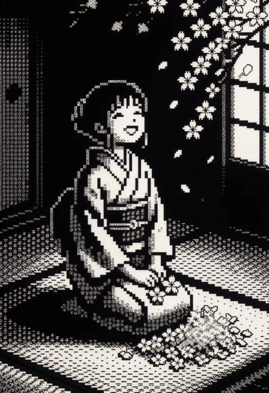 A High-contrast Monochrome Ascii Art Terminal Screen Fills T...