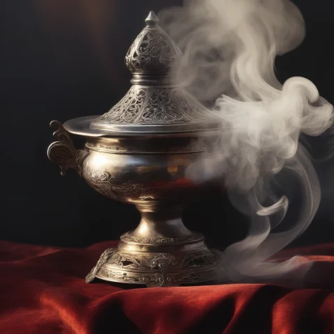 Jwashstyle, Tarnished Silver Censer Trailing Smoke, Gothic A... — SDXL AI Prompt: jwash_style, tarnished silver censer trailing smoke, gothic atmosphere, cathedra...
