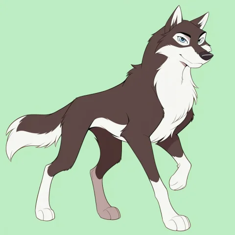 Wolf, Male, Solo, Takublto, Brown And White Fur, Brown Fur O... — Stable Diffusion AI Prompt: wolf, male, solo, Takublto, brown and white fur, brown fur on upper face, white...