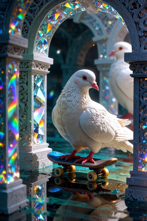 , A Breathtaking Macro Photograph Of A Cute Real White Dove...