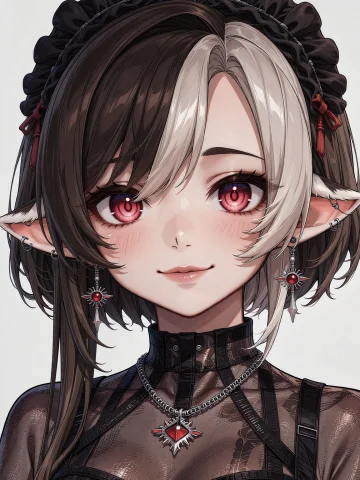 Short Hair, Bob Cut, Two-tone Hair, Split-color Hair, Blunt... — Stable Diffusion AI Prompt: short hair, bob cut, two-tone hair, split-color hair, blunt bangs, maroosha,mast...