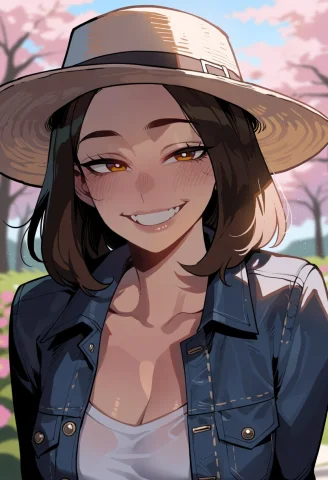 Score7, Score8, Score9, 1girl, Solo, Shoulder-length Brown H... — Stable Diffusion AI Prompt: score_7, score_8, score_9, 1girl, solo, shoulder-length brown hair, warm amber e...