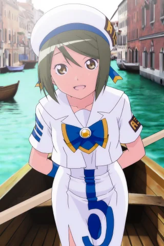 Loraaino Ai0.8,aino Ai,green Hair,short Hair,brown Eyes,aria... — Stable Diffusion AI Prompt: ,aino ai,green hair,short hair,brown eyes,aria company uniform,watercraft,cowboy...