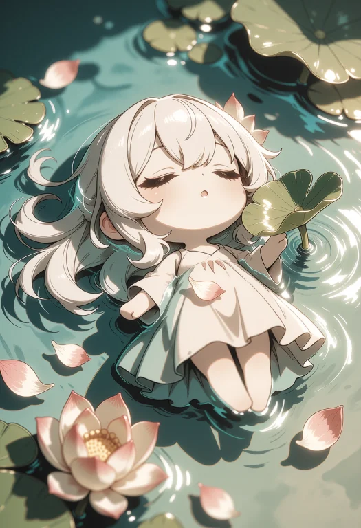 A Cute Chibi Sticker-anime Illustration Of One Young Woman W...