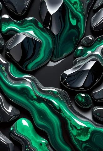 Wallpaper Style, Illustration, Obsidian Jade Style — SDXL AI Prompt: WALLPAPER STYLE, illustration, Obsidian Jade Style