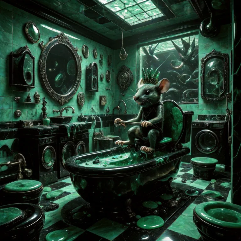 A Hilarious Chaotic Scene Inside A Fully Visible Bathroom Wh...