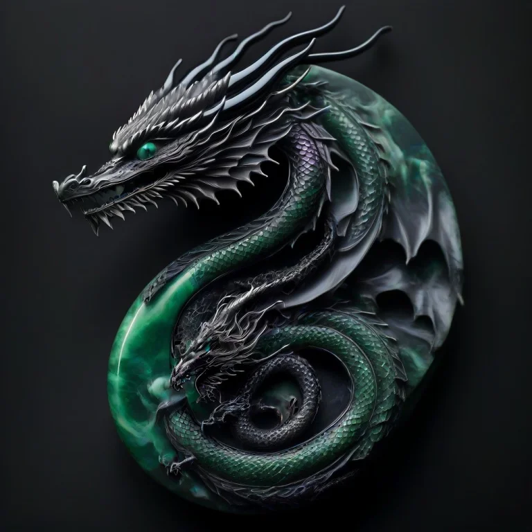 Intricate, Detailed, Dragon1.5, Obsidian Jade