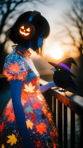 An Anime Woman With Dark Hair Standing On A Bridge, Viewed F... — Stable Diffusion AI Prompt: An anime woman with dark hair standing on a bridge, viewed from the side in silh...