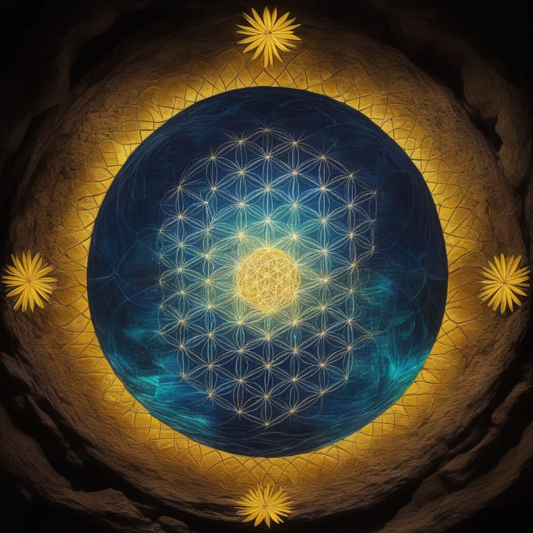 Jfieldguide, Flower Of Life Pattern Overlaid On Composition,...
