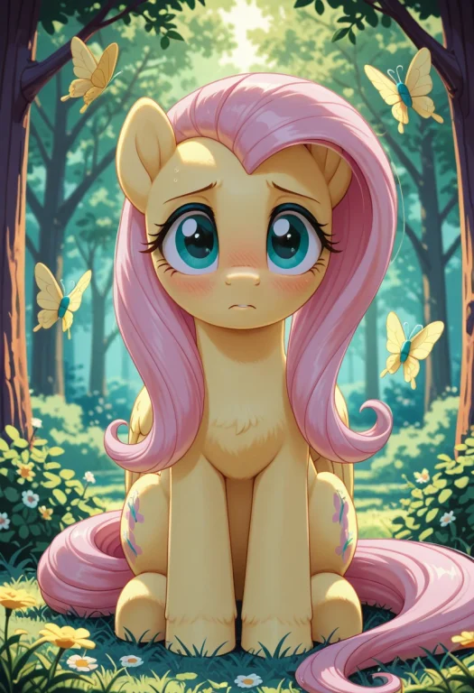 A Soft Pastel Illustration Of Fluttershy From My Little Pony...