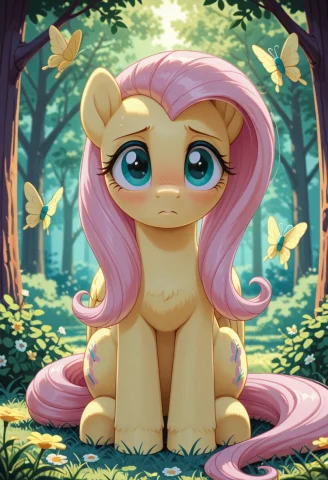A Soft Pastel Illustration Of Fluttershy From My Little Pony... — Stable Diffusion AI Prompt: A soft pastel illustration of Fluttershy from My Little Pony, gentle yellow pega...