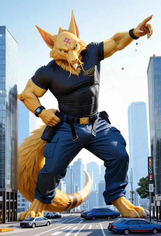 Kadabra, Anthro, Furry, Solo, Male, No Humans, Bara, Muscula...