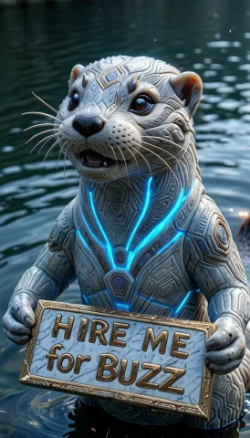 Close Up Portrait Of Futuristic Otter Wink Made From Nvncarv... — SDXL AI Prompt: close up portrait of futuristic otter wink made from nvnCarvingSculptureStyles m...