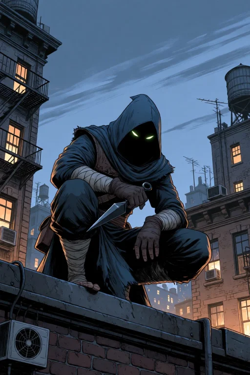 Midjourney A Comic Book Style Illustration Captures A Cloake...