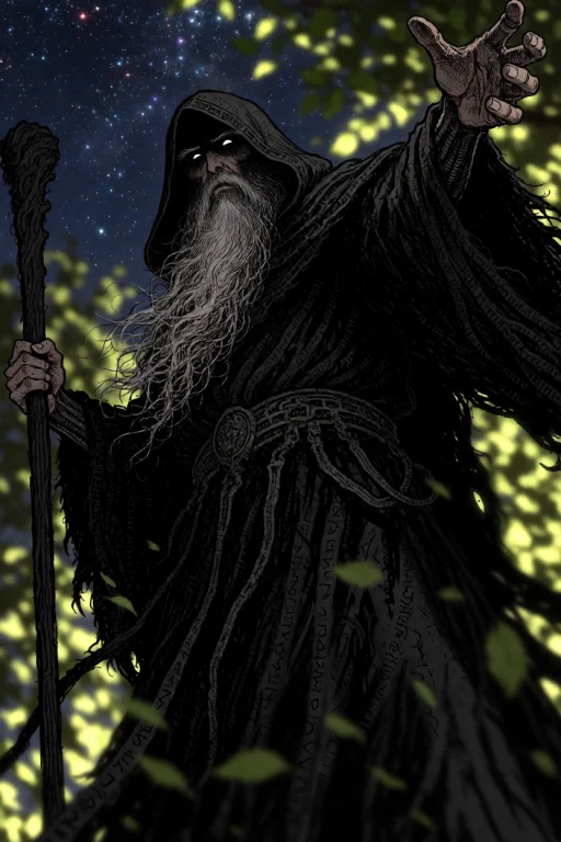Best Quality, Masterpiece, Solo, Male Sorcerer, Old Man, Fro...