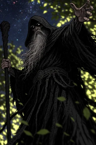 Best Quality, Masterpiece, Solo, Male Sorcerer, Old Man, Fro... — Stable Diffusion AI Prompt: best quality, masterpiece, solo, male sorcerer, old man, frontview, shaded face,...