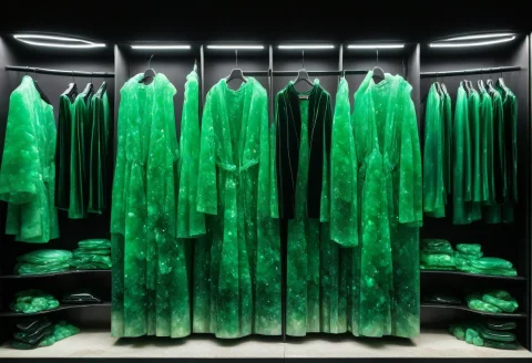 High Quality, Best Quality, Closet Full Of Clothes Made Of J... — SDXL AI Prompt: High quality, best quality, closet full of clothes made of jade, dual-tone, jade...