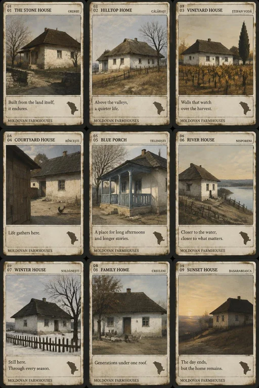 Collectible Cards Of Moldovan Farmhouses, Andrew Wyeth Arch....