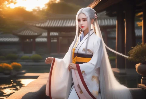 Masterpiece, Best Quality, No Humans, Long Hair, White Hair,... — SDXL AI Prompt: masterpiece, best quality, no humans, long hair, white hair, twintails, golden e...