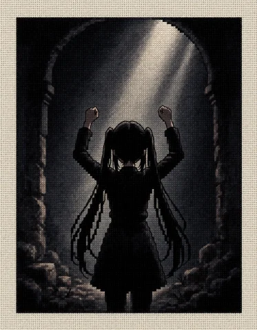 Abmridery, A Cross-stitch Embroidery On Aida Cloth Rendered... — Stable Diffusion AI Prompt: Abmridery, a cross-stitch embroidery on aida cloth rendered in intricate X-shape...