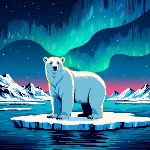 Masterpiece, Best Quality, Safe, Gdriso, A Polar Bear On An... — Stable Diffusion AI Prompt: masterpiece, best quality, safe, @gdriso, a polar bear on an ice floe under the...