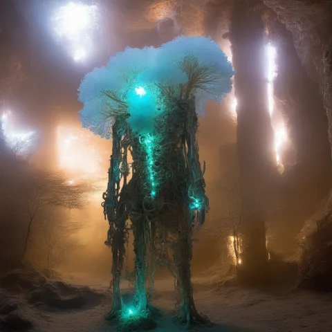 Janubiscomeforth, Jthresholdrupture, Shamanic Mechanical-org... — SDXL AI Prompt: janubis_come_forth, jthreshold_rupture, shamanic mechanical-organic hybrid figur...